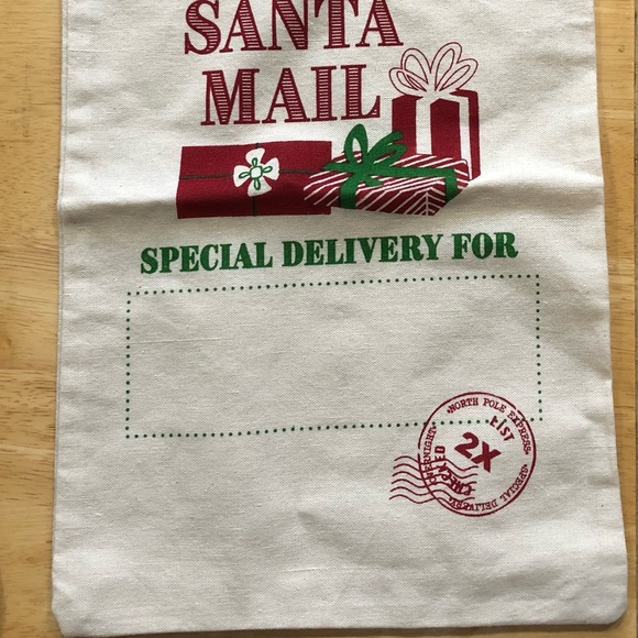 Muslin Holiday Drawstring Gift Bag - Picture 2 of 3